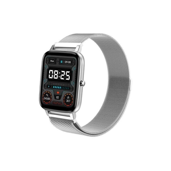 Smart Watch 5.0 Elegant med Eko Silver Magnetic Milanese armbånd Grå