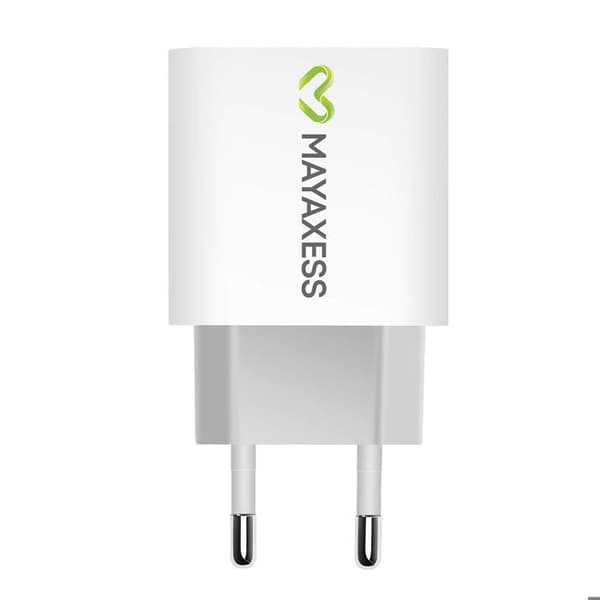 Väggadapter - Mayaxess - USB-C - Power Delivery 20W - Kabel ingår - Vit Vit
