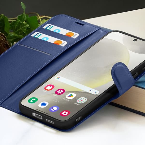 Pungetui - ZANAÉ - Galaxy S24 Plus - Mørkeblå - Videostøtte - Magnetisk flap Blå