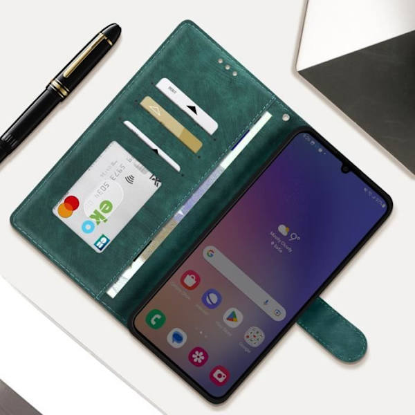 Suojakuori Samsung Galaxy A05:lle - AVIZAR - Harjattu keinonahka - Vihreä - Videotukitoiminto Grön