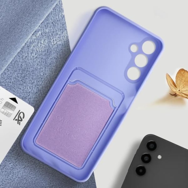 Etui til Samsung Galaxy A15 5G kortholder Blød anti-fingeraftryk lavendel Lila