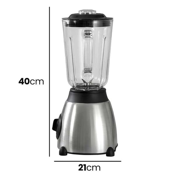 Blender multifunktion - AVIZAR - 3L - 450W - Glas skål - Rustfrit stål krop Grå