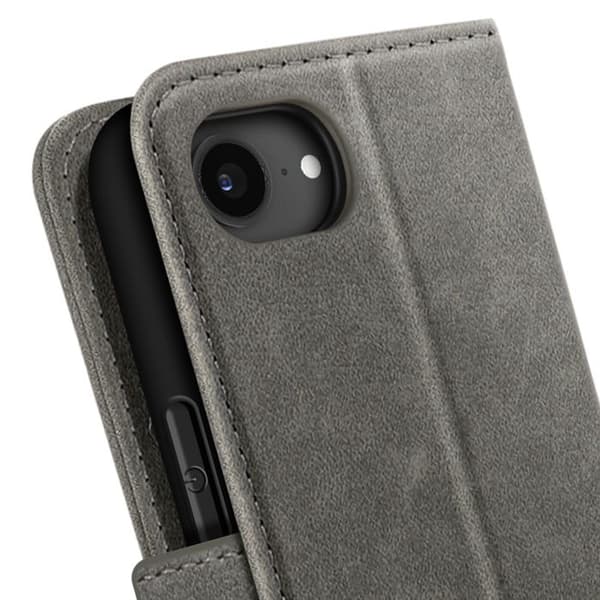 iPhone 16e-fodral - Chesterfield - Grå - Plånboksöppning - Video Stöd Grå