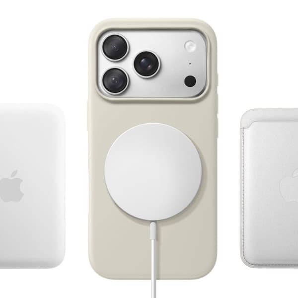 MagSafe-skal til iPhone 18 Pro i silikone med forhøjede kanter i beige beige