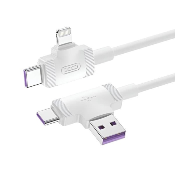 USB-kaapeli / USB C - USB C / valaistus Virtalähde 60W Vankka 1m XO valkoinen Vit