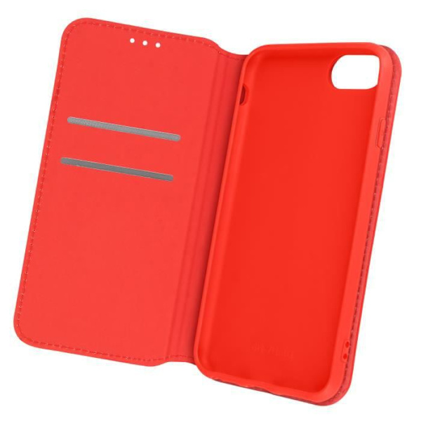 iPhone SE 2020, 8, 7, 6 ja 6S Case Flip Wallet Video Support Red Red Röd