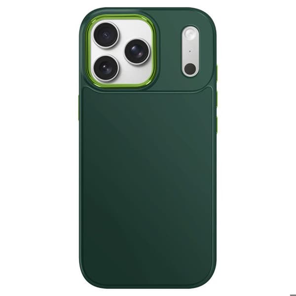 IPhone 17 Pro Max Matte Finish Case with Metallic Pine Green Camera Border Grön