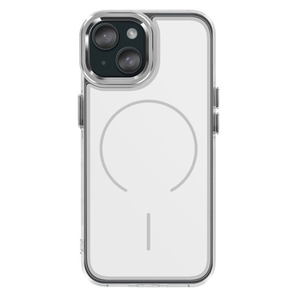 MagSafe-cover til iPhone 15 Plus / 14 Plus Forstærket Bi-materiale Hvid Vit