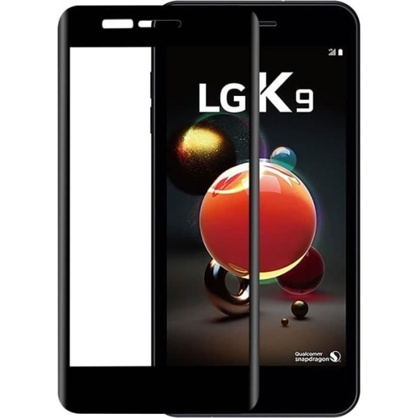 Skärmskydd - LG - K9 - Härdat glas 2,5D - Svart - Rep resistent Svart