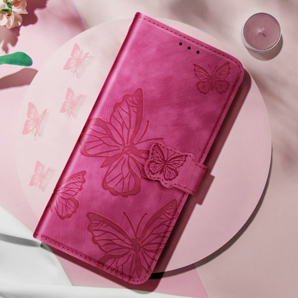 Samsung Galaxy A26:n Fuchsia-sateenvarjo ja näytötuki Rosa