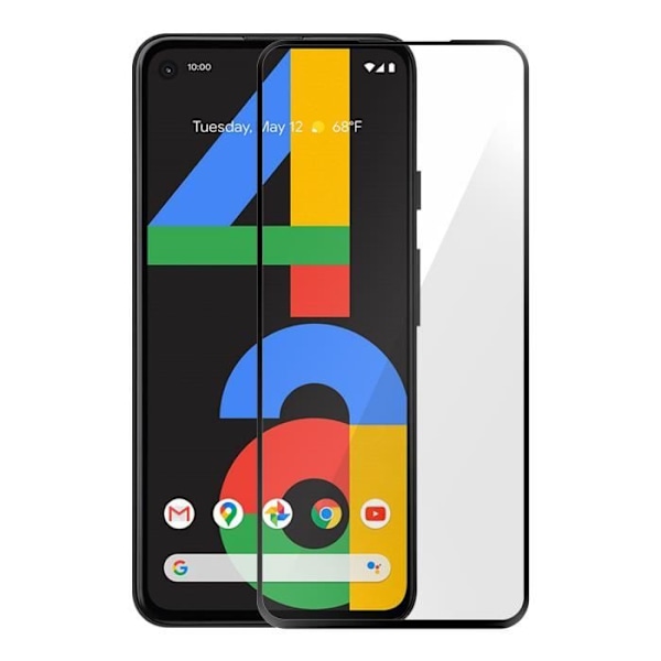 Glasbeskyttelse i hærdet glas - AVIZAR - Google Pixel 4A - Stødresistent - Ultra-tynd - Sort Svart