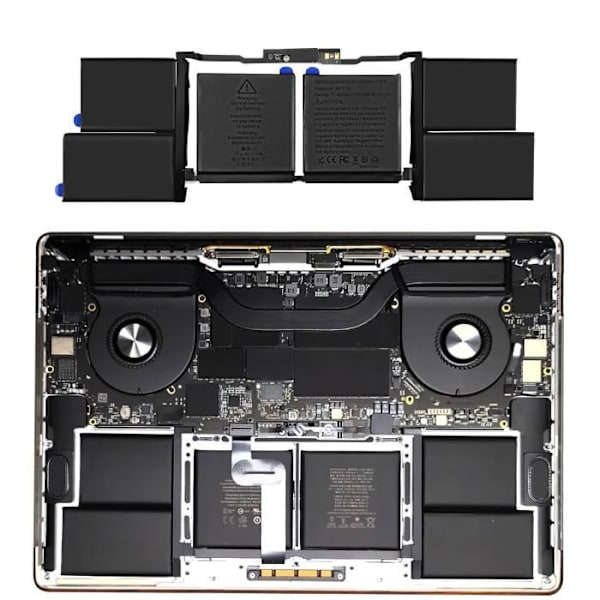 Batteri - AVIZAR - Macbook Pro 16" 2019 (A2141) - 8700mAh - Lithium Ion - Sort Svart