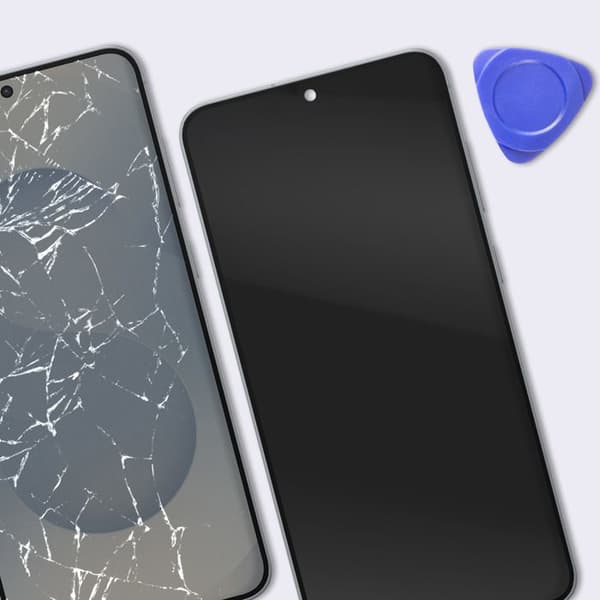 Soft OLED Erstatningsskærm til Galaxy S25 Plus med Sølv Chassis Grå