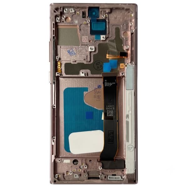 Fullskärm för Galaxy Note 20 Ultra Mjuk OLED-panel med Bronsram brun