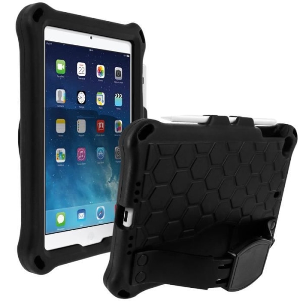 iPad Mini 1/2/3 Fodral - AVIZAR - Hybrid - Rotationshandtag - Ställbart Stöd - Svart Svart