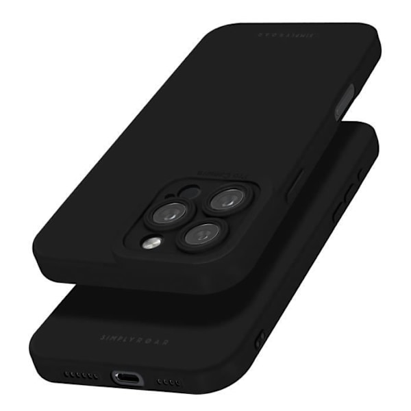 Skal till iPhone 16 Pro Max Silikon Matt Soft Touch Camera Protected Roar Black Svart