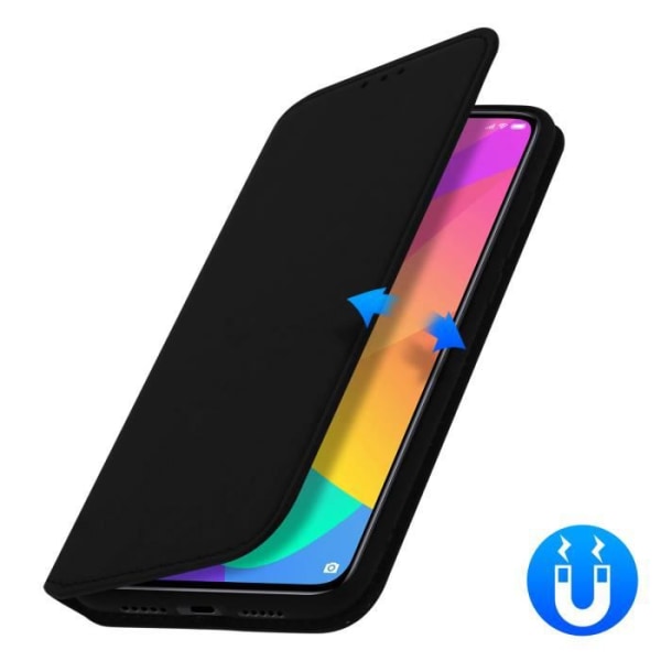 Fodral - AVIZAR - Mi 9 Lite - Eco-läder - Stativfunktion - Magnetisk flik Svart