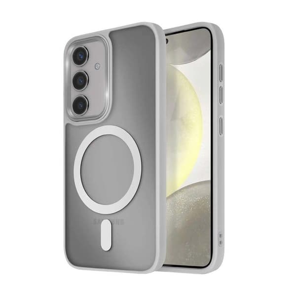 Pack Elite för Galaxy S24 Fodral, Glas, Laddare, Extern Batteri, Magsafe, Bluetooth Hörlurar (7 delar) Mayaxess Grå Grå