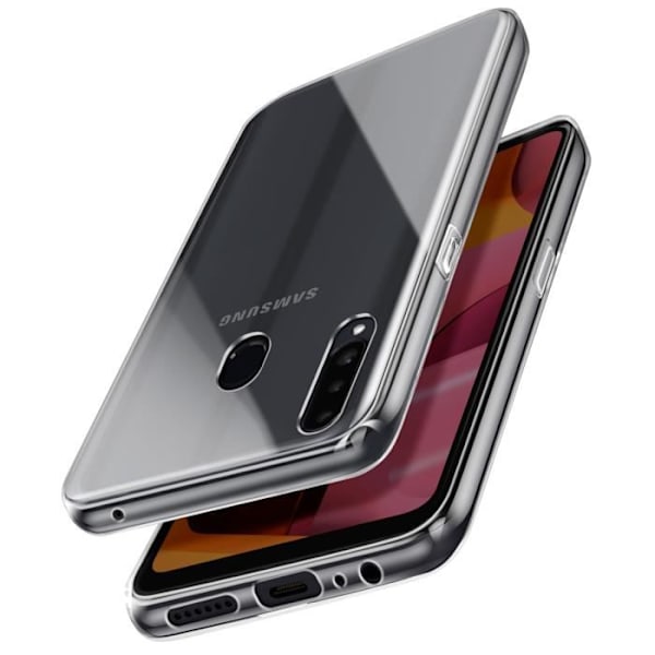 Siliconefodral för Samsung Galaxy A20s, tunt, lätt och transparent design Transparent