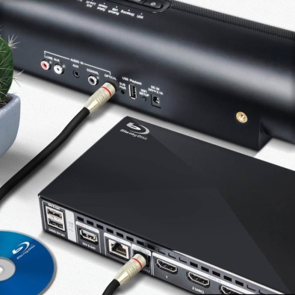 Optisk Audio Digital Kabel Toslink 2m LinQ - Sort