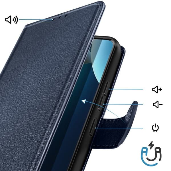 Xiaomi Redmi Note 15 Pro 4G Chesterfield Serie Plånboksfodral Ställfunktion Mörkblå Blå