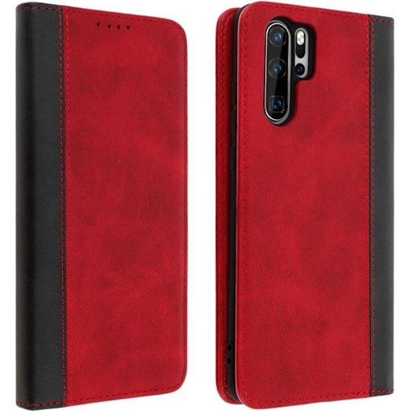 Fodral Plånbok - AVIZAR - Huawei P30 Pro - Ekologiskt läder - Röd - Videostöd Röd
