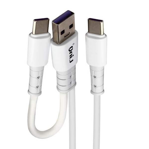 USB / USB-C til USB-C-kabel 60 W opladnings- og synkroniseringslængde 1,2 m LinQ Hvid
