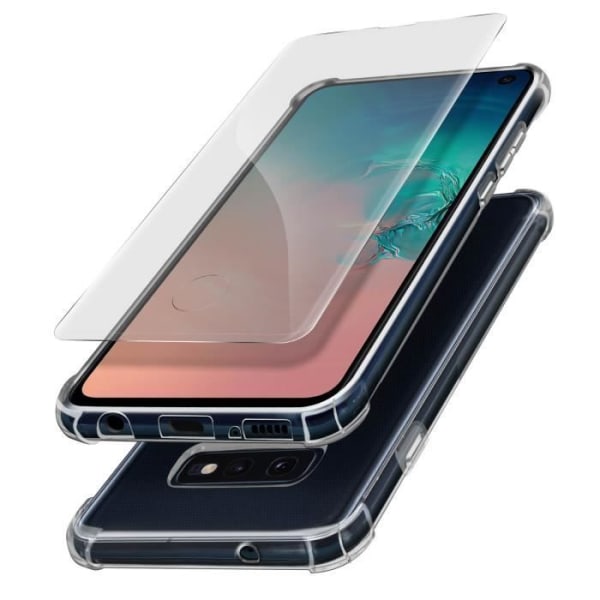Skyddspaket - AVIZAR - Samsung Galaxy S10e - Flexibelt Skal - Härdat Glas - 360° Skydd Transparent