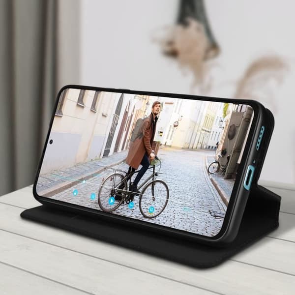 Cover Xiaomi Redmi Note 11 Pro Plus Flip Card Holder Video Support sort Svart