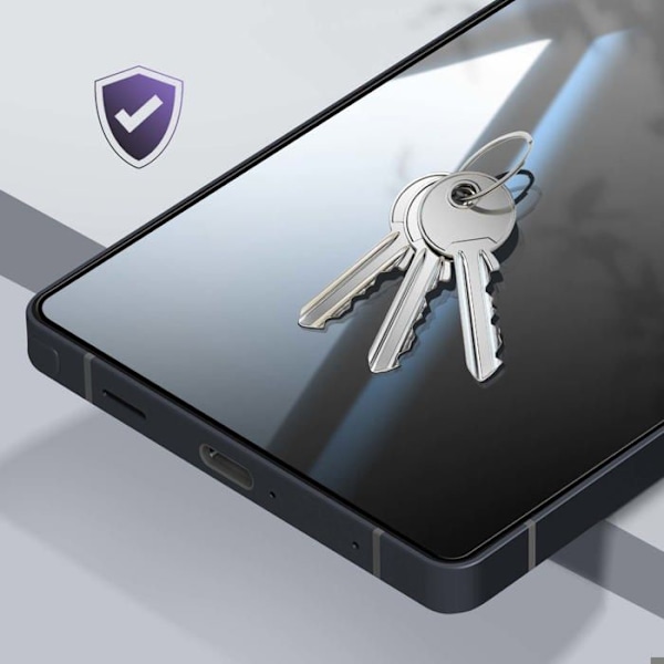 Härdat glas för Galaxy S25 Ultra Hårdhetsgrad 9H Repellerande Total täckning Akashi Svart Svart
