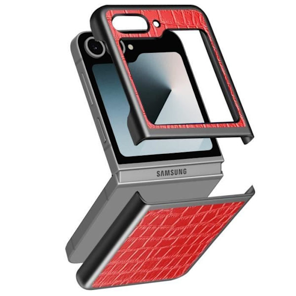 Etui til Samsung Galaxy Z Flip 6 Anti-Fingerprint Crocs Wild Series Rød Röd