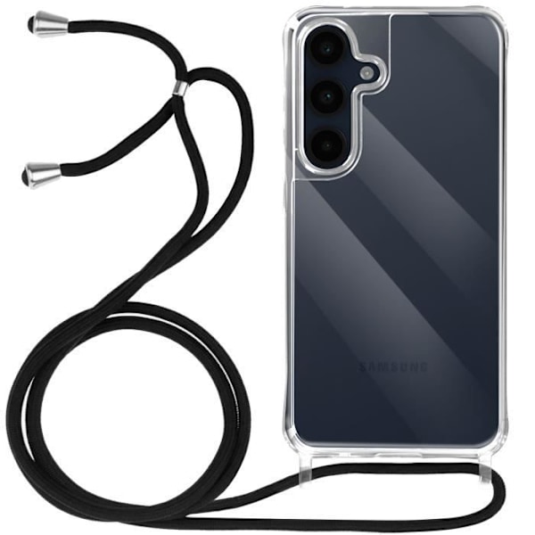 Skydd för Samsung Galaxy A16 i silikon med stötskydd och transparent flätad snodd Transparent