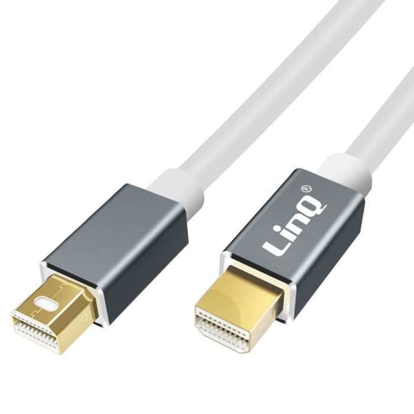 Video Kabel - LinQ - Mini DisplayPort - 1.8m - 4K Opal - Forgyldte stik Vit
