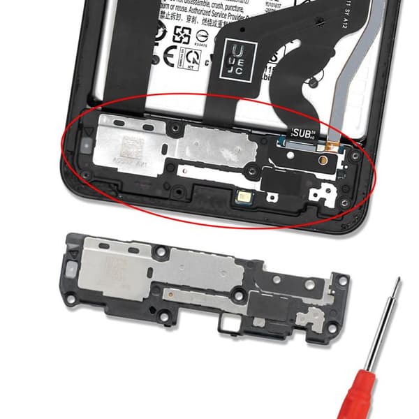 Erstatnings Ekstern Højttaler til Galaxy S25 Edge Service Pack Samsung Sort Svart