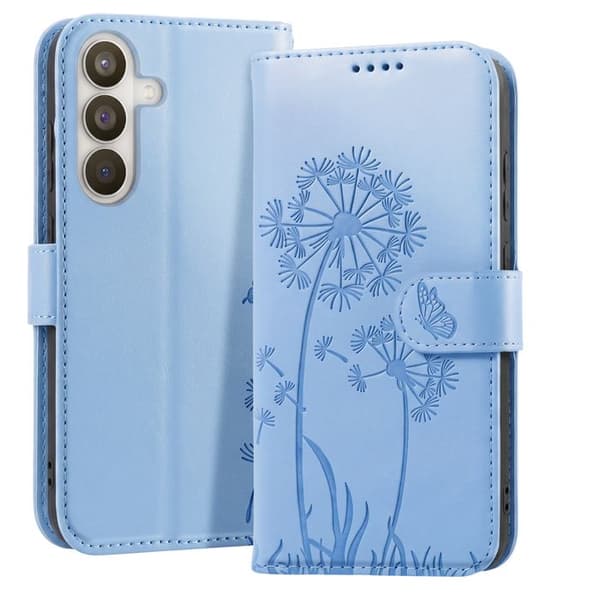 Pungetui til Galaxy S26 Premium Design Blomster Sommerfugl Zanaé Lyseblå Blå