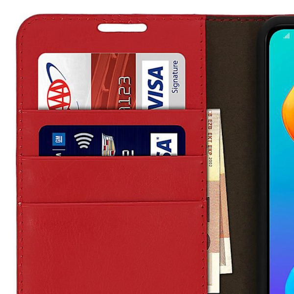 Étui Huawei P30 Lite - AVIZAR - Folio Nahkalaukku - Punainen - Videotuki - Täydellinen Suojaus Röd