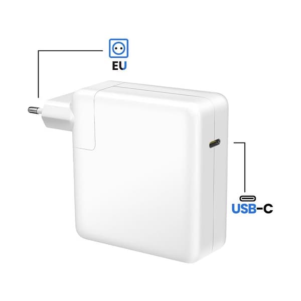 Lader til MacBook Pro 14'' M1 / M2 Max USB-C 96W + Kabel 1,8m Hvid Vit