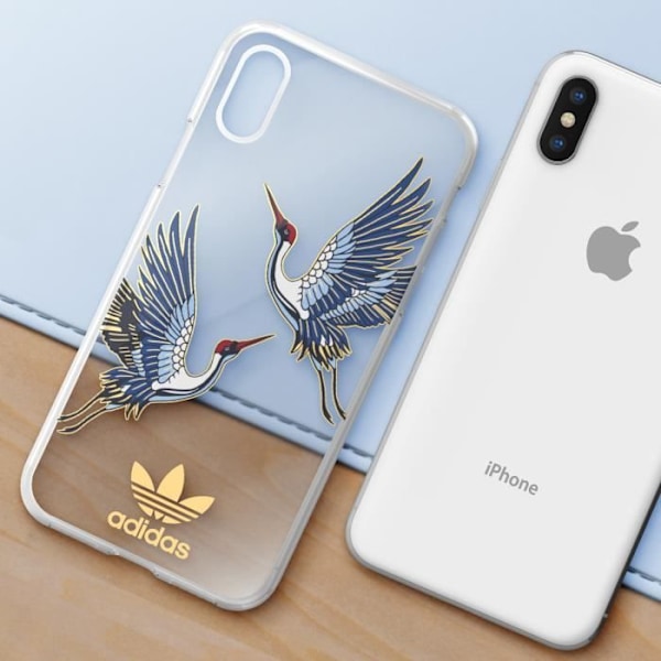 Silikonetui til iPhone X og XS Farverige fugleforhøjede kanter Adidas Transparent