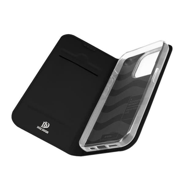 Cover til iPhone 15 Pro - DUX DUCIS - Sort - Flip Card Holder Video Support Svart