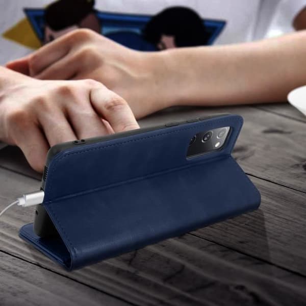 Hus til Samsung Galaxy S20 FE - AVIZAR - Vintage Folio - Fleksibel - Magnetisk - Blå Blå