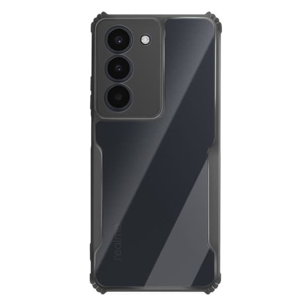 Coque - Realme - 14x og C75 - Hårdt akryl - Blød silikone - Stødabsorberende sort Svart