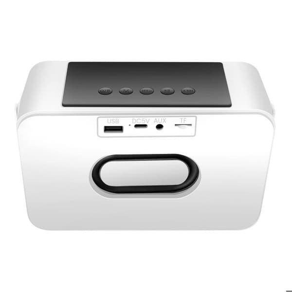Bluetooth Karaoke Højttaler - AVIZAR - Til Børn - 2 Mikrofoner - RGB LED Lys - Batteritid 5 timer Vit