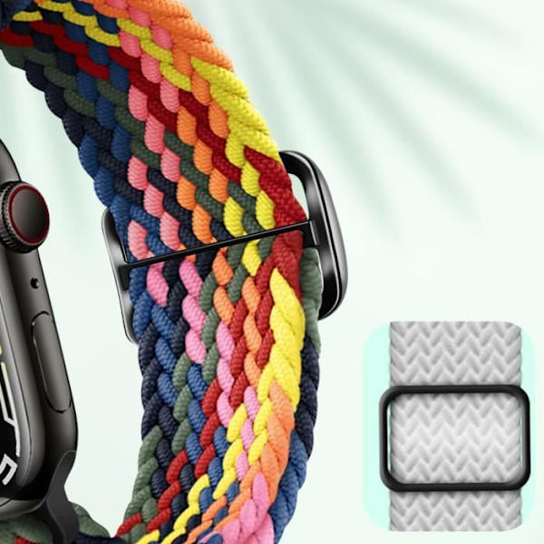 Rem för Apple Watch 41 mm / 40 mm / 38 mm Flätad nylon Andas flerfärgad Flerfärgad