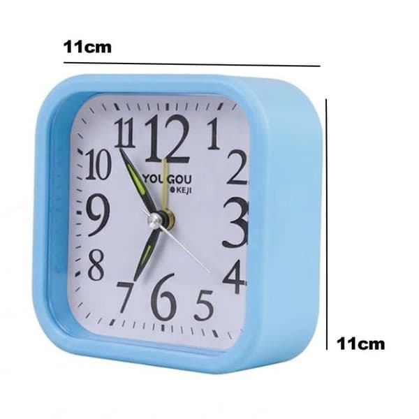 Analog vækkeur til værelse med alarmfunktion og blåt lys Blå