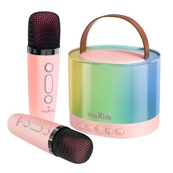 Bluetooth-højttaler med Dobbelt Mikrofon Bærbar Autonomi 5 timer Maxlife Powder Pink Rosa