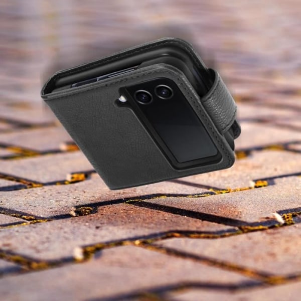 Samsung Galaxy Z Flip 3 Flip-etui med magnetisk flig Sort - AVIZAR - Stiv - Syntetisk - Flap Svart