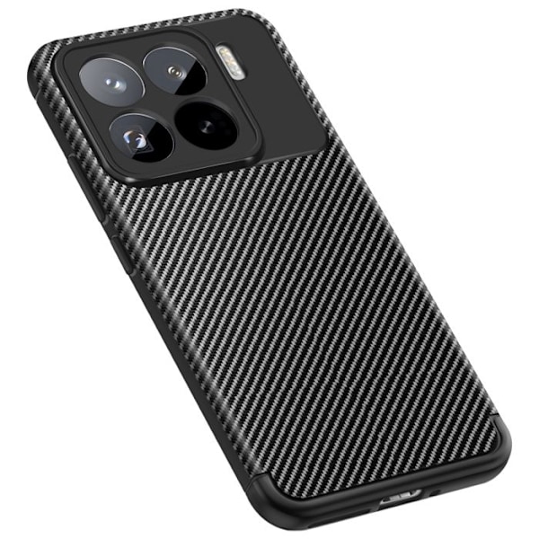 Coque Carbone för Xiaomi 15 Pro Silikon Stöttålig Rutschfri Svart Svart