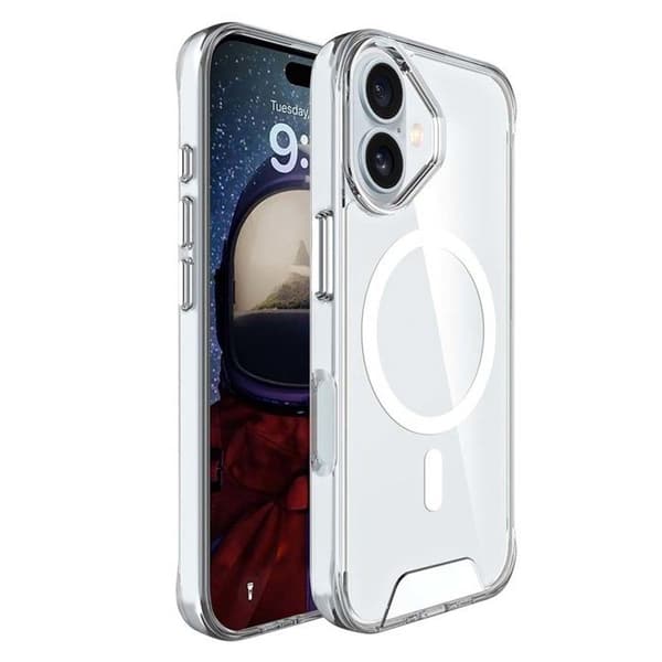 Coque MagSafe - MW - iPhone 17 - Läpinäkyvä - Iskunkestävä - Tyylikäs Vit