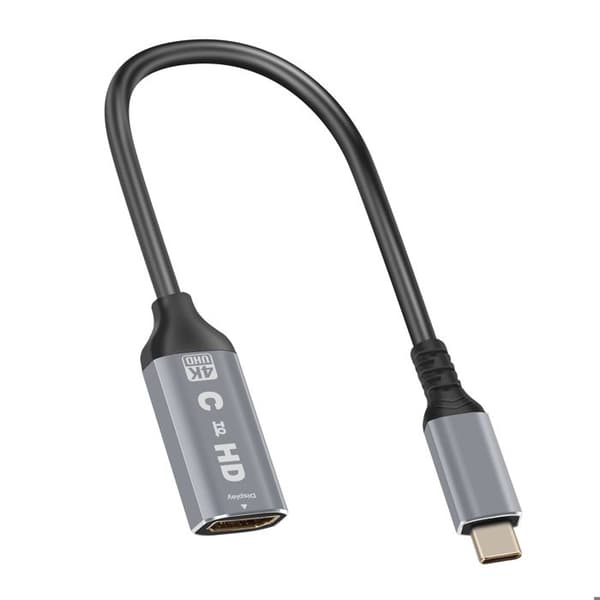 USB C til HDMI videoadapter - LinQ - 4K - Kompakt design - Plug and Play - Sort