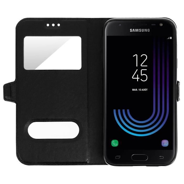 Cover til Samsung Galaxy J3 2017 - AVIZAR - Silikone Gel Cover - Sort - Fleksibel - Klap svart